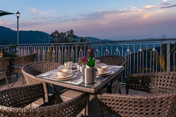 Terrace sunset view for dinning